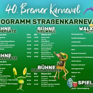 Programm Straßenkarneval. Ansicht. Startseite Homepage